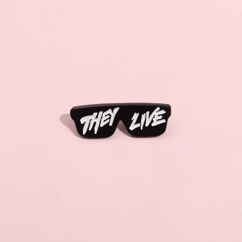 Cute Black Cartoon Metal Pin Badge by Topboring