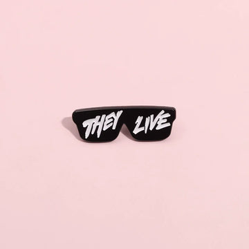 Cute Black Cartoon Metal Pin Badge by Topboring