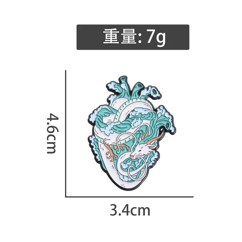 Cute Cartoon Heart Metal Pin Badge by Topboring