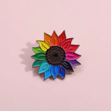 Stylish Rainbow Metal Pin Badge by Topboring