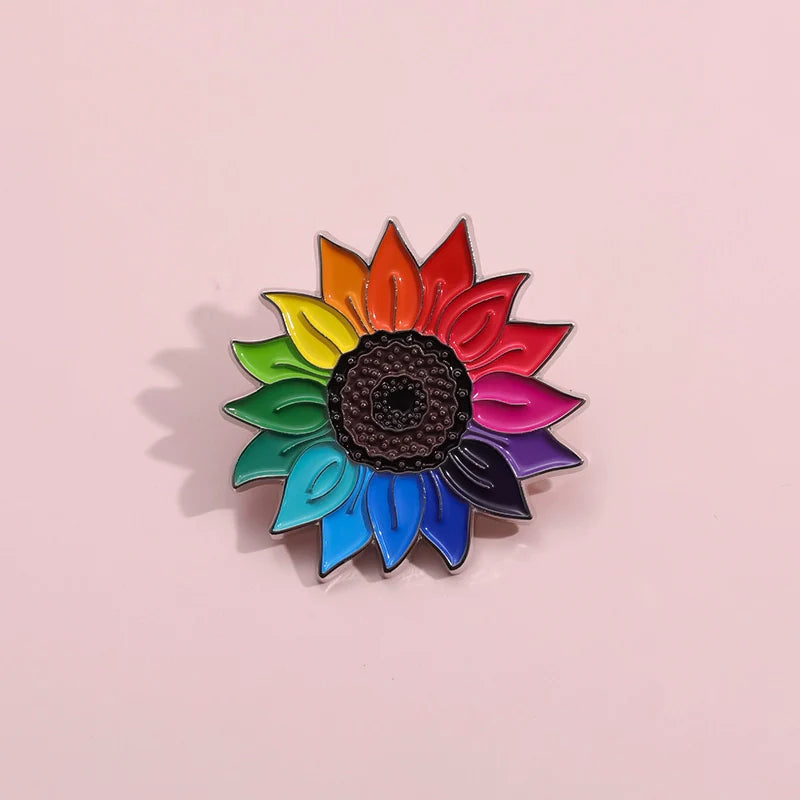 Stylish Rainbow Metal Pin Badge by Topboring
