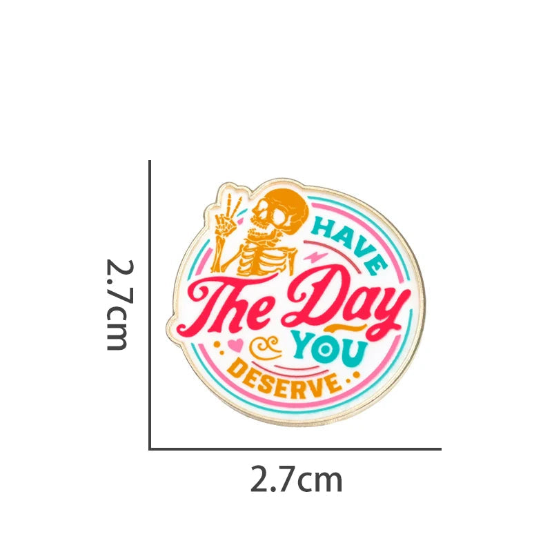 Bold Skull Cartoon Metal Pin Badge by Topboring