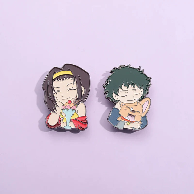 Mini Anime Cow Metal Pin Badge by Topboring