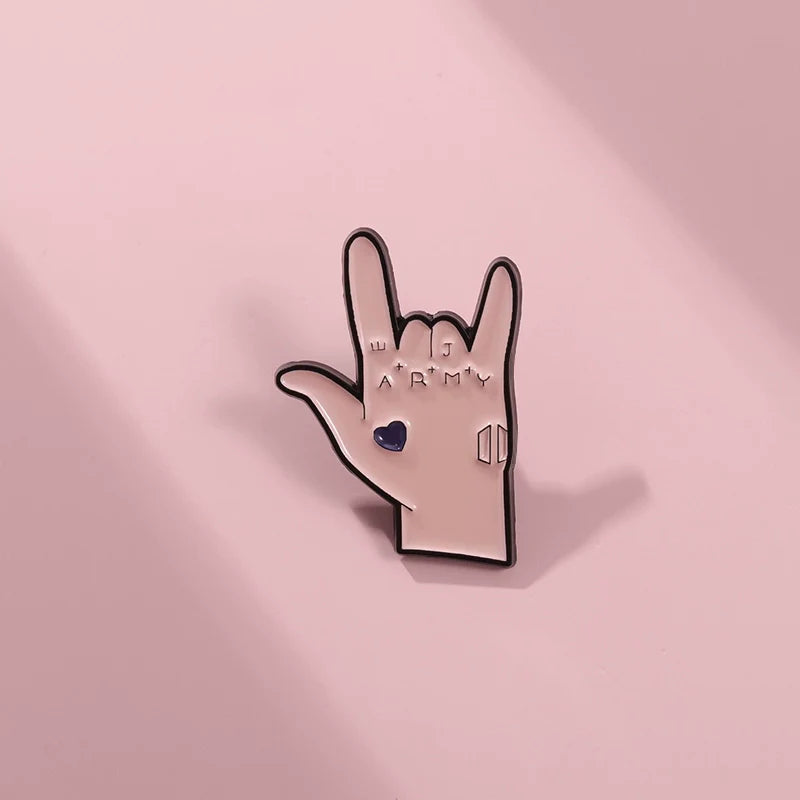 Whimsical Heart Metal Pin Badge by Topboring