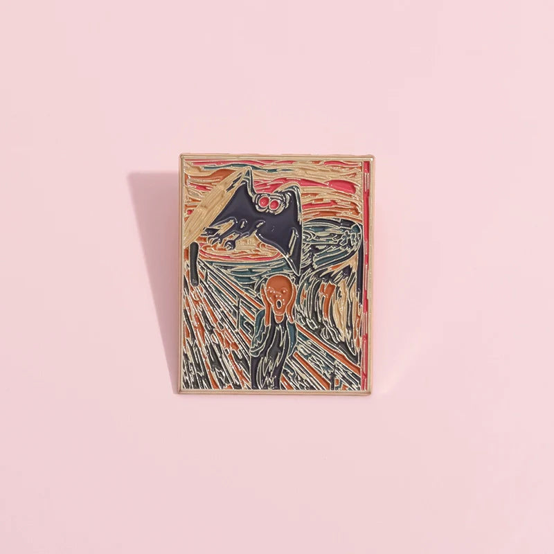 Playful Cartoon Metal Pin Badge by Topboring