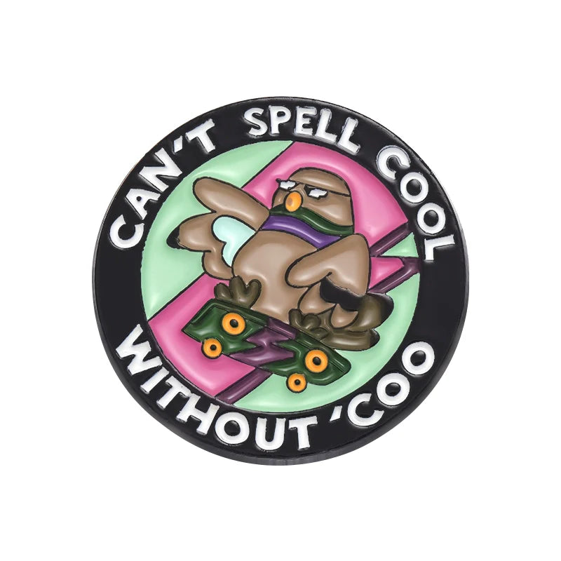 Cute Cool Cartoon Bird Metal Hard Enamel Pin Badge