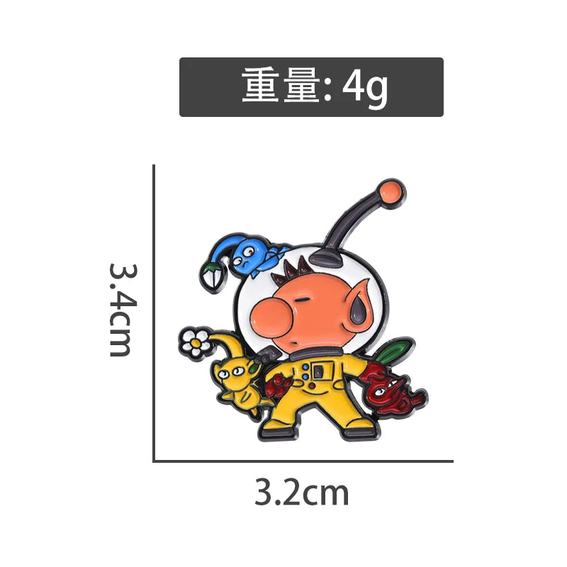 Charming Cute Cartoon Metal Pin Metal Pin Badge Style2