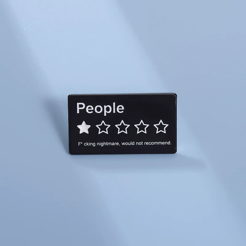 Charming Black Star Metal Pin Badge by Topboring