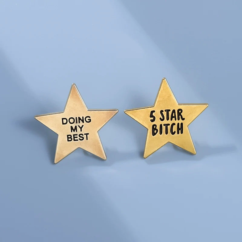 Mini Cartoon Star Metal Pin Badge by Topboring