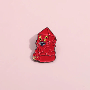 Retro Red Cartoon Metal Pin Badge by Topboring
