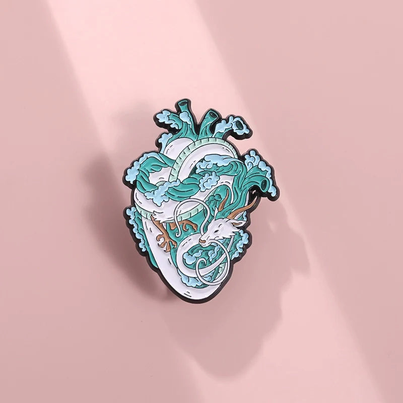 Cute Cartoon Heart Metal Pin Badge by Topboring