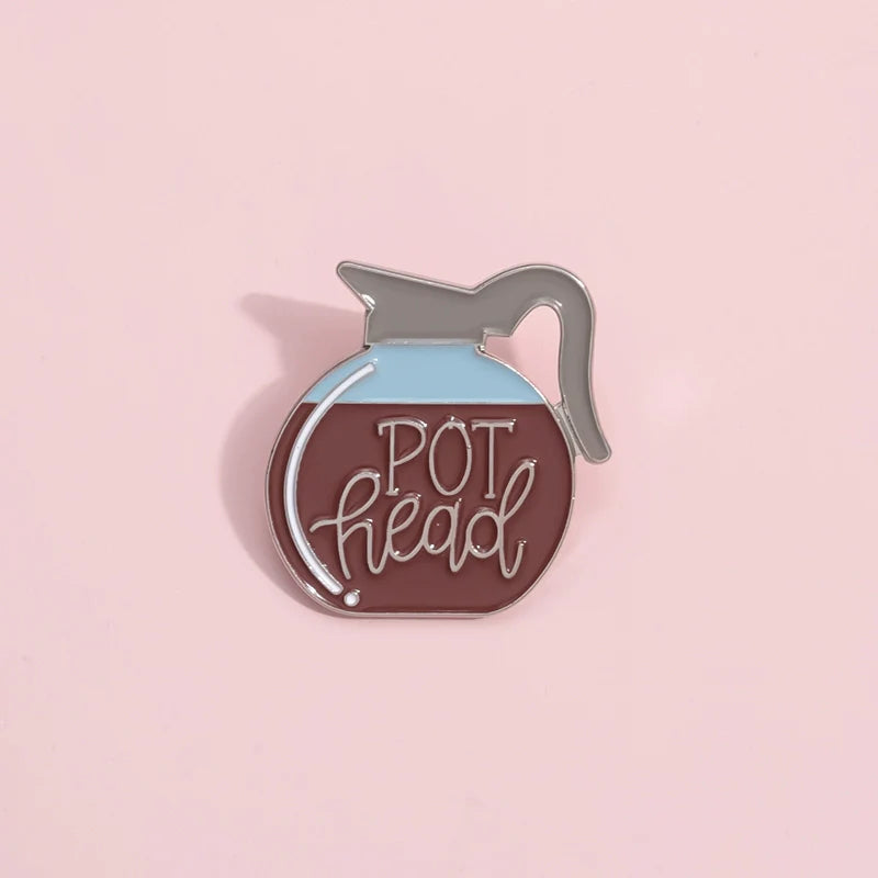 Cute Coffee Metal Pin Badge by Topboring