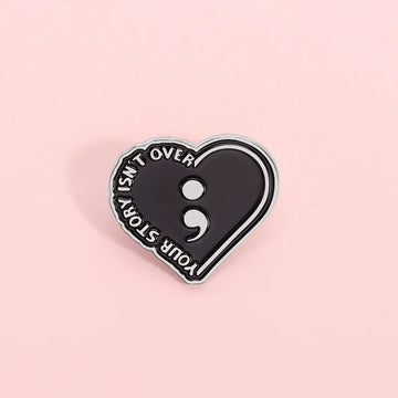 Retro Cartoon Heart Metal Pin Badge by Topboring