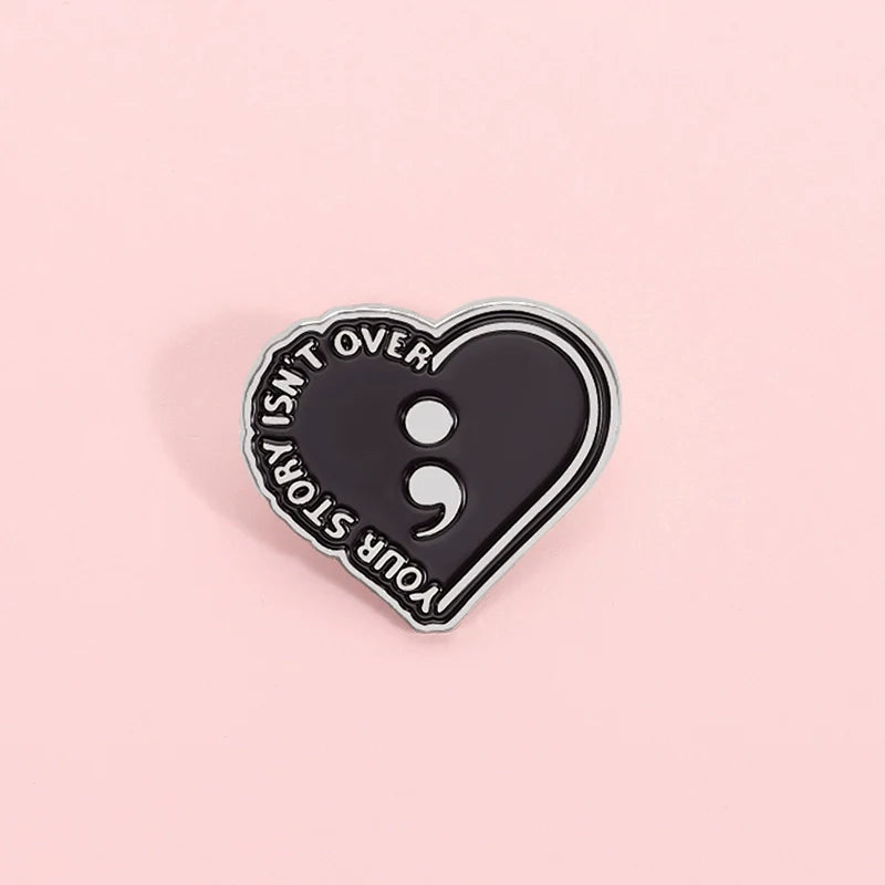 Retro Cartoon Heart Metal Pin Badge by Topboring