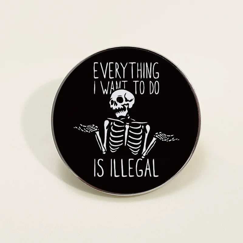 Stylish Skull Metal Pin Badge by Topboring