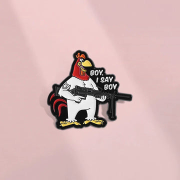 Kawaii Cartoon Chicken Pin Badge by Topboring