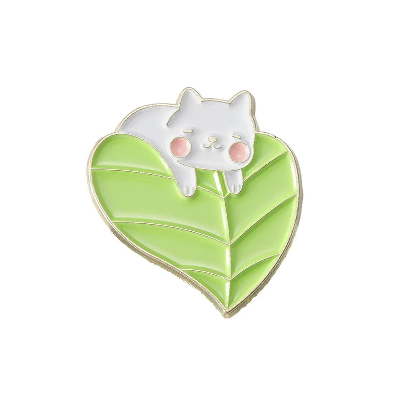 Playful Cat Metal Pin Badge by Topboring