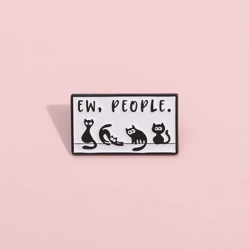 Retro Cat Metal Pin Badge by Topboring