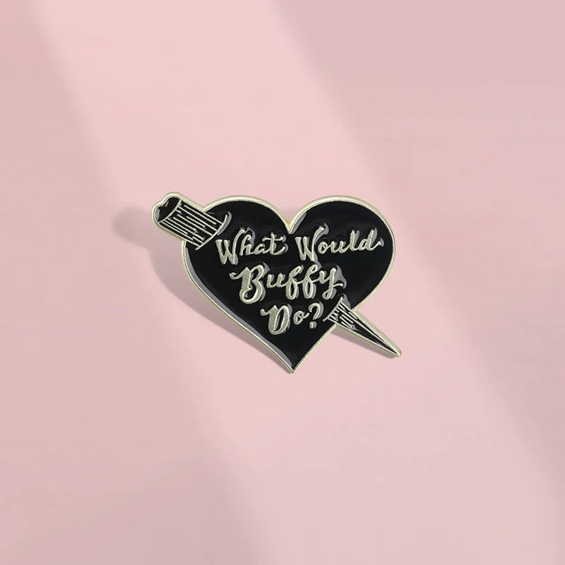 Cute Cartoon Heart Metal Pin Badge by Topboring